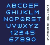 futuristic light blue font on... | Shutterstock .eps vector #501745645
