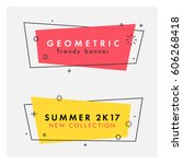 set of trendy flat geometric... | Shutterstock .eps vector #606268418
