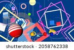 modern 3d image abstract... | Shutterstock . vector #2058762338