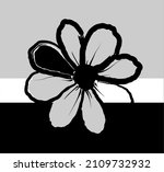 abstract monochrome flower with ... | Shutterstock .eps vector #2109732932