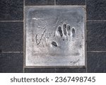 Small photo of Cannes France - Sep 12 2023: The handprint from famous Scottish actor Ewan McGregor set into the pavement of The Allee des Etoiles (Avenue of the Stars) in Cannes, France.