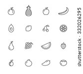 fruits thin line icons | Shutterstock .eps vector #332026295