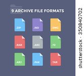 archive file formats.... | Shutterstock .eps vector #350840702