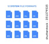 flat system file type icons.... | Shutterstock .eps vector #351379535
