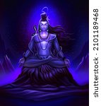 Shiva Meditate On The Rocks Of...