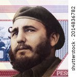 Fidel Castro, Portrait from Russia 50 Pesos Banknotes. Souvenir paper banknote, UNC