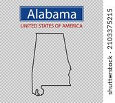 Alabama State Outline Map On A...