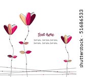 doodles  pink flowers | Shutterstock .eps vector #51686533