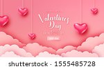 happy valentines day greeting... | Shutterstock .eps vector #1555485728