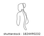 line art woman silhouette... | Shutterstock .eps vector #1824490232