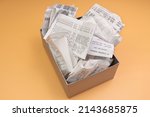 An Overflowing Box of Receipts Ready for Accounting, Bookkeeping, or tax filing
