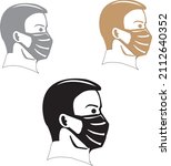 man with the mask and man for... | Shutterstock .eps vector #2112640352