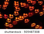funny scary faces in the dark ... | Shutterstock . vector #505487308