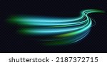 Abstract Green Blue Wave Light...
