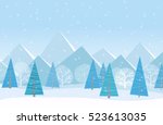 beautiful christmas winter flat ... | Shutterstock .eps vector #523613035