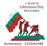 8 March Bulgaria liberation day concept. Soldier Hand Holding Bulgaria Flag Vector Illustaration