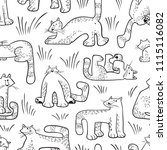 seamless pattern with funny... | Shutterstock .eps vector #1115116082