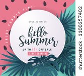 summer sale background layout... | Shutterstock .eps vector #1100357402
