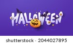 halloween banner design with... | Shutterstock .eps vector #2044027895