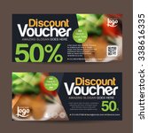 discount voucher template with... | Shutterstock .eps vector #338616335