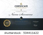 certificate template with... | Shutterstock .eps vector #534411622