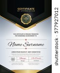 certificate template with... | Shutterstock .eps vector #577927012