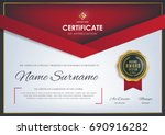 certificate template with... | Shutterstock .eps vector #690916282