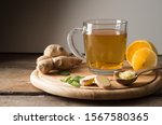 Ginger Tea With Lemon On A...