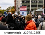 Small photo of Boston, Massachusetts - October 22nd 2023 - Photo of Pro-Palestine Marchers Rally in Back Bay, Boston, Massachusetts, USA