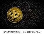 golden lite coins put on black... | Shutterstock . vector #1318910762