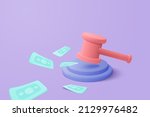 3d judge hammer minimal gavel... | Shutterstock .eps vector #2129976482