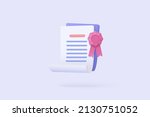 3d certificate or diploma icon... | Shutterstock .eps vector #2130751052