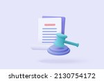 3d judge hammer minimal gavel... | Shutterstock .eps vector #2130754172