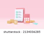 3d minimal calculator vector... | Shutterstock .eps vector #2134036285