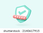 3d shield protection with... | Shutterstock .eps vector #2140617915