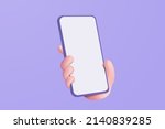 3d vector hand holding mobile... | Shutterstock .eps vector #2140839285