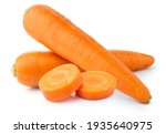 fresh vegetable carrots isolated on white background