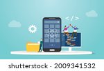 react native mobile apps... | Shutterstock .eps vector #2009341532