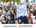 Small photo of Madrid,Spain; 11 13 2022; multiethnic protesters in favor of Spanish public health shouting and showing placards against Isabel Diaz Ayuso during Madrid public healthcare strike