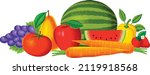 fruits and vegetables laid out... | Shutterstock .eps vector #2119918568