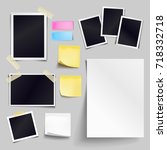 vector set of blank paper... | Shutterstock .eps vector #718332718