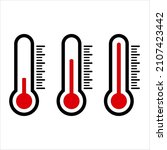 red thermometer icon vector on... | Shutterstock .eps vector #2107423442