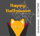 happy halloween cat poster.... | Shutterstock .eps vector #2171047585