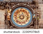 Ancient Prague Astronomical Clock at the Old Town Hall in Prague, the capital of the Czech. It was built in 1410.