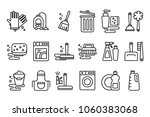 vector set of linear icons on... | Shutterstock .eps vector #1060383068