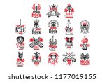 set of vintage rock logos.... | Shutterstock .eps vector #1177019155