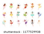 Colorful Set Of Fairies In...