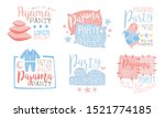 pajama party invitation card... | Shutterstock .eps vector #1521774185