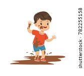 cute bully boy jumping in a... | Shutterstock .eps vector #782255158