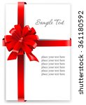 greeting card with a red ribbon.... | Shutterstock .eps vector #361180592
